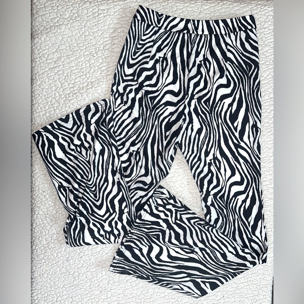 Zebra Print Flare Pants